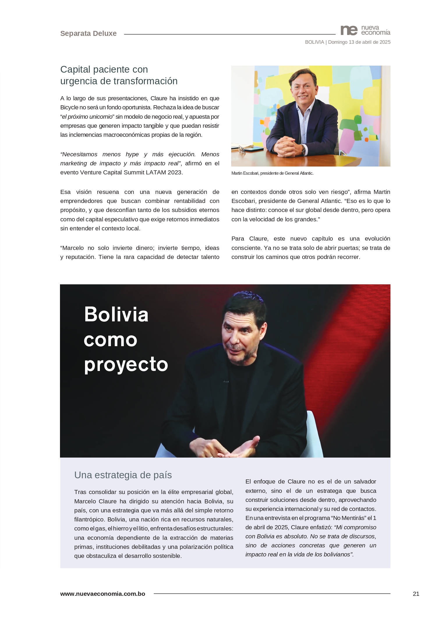 Página 21 de El desafío de cambiar el rumbo de Bolivia