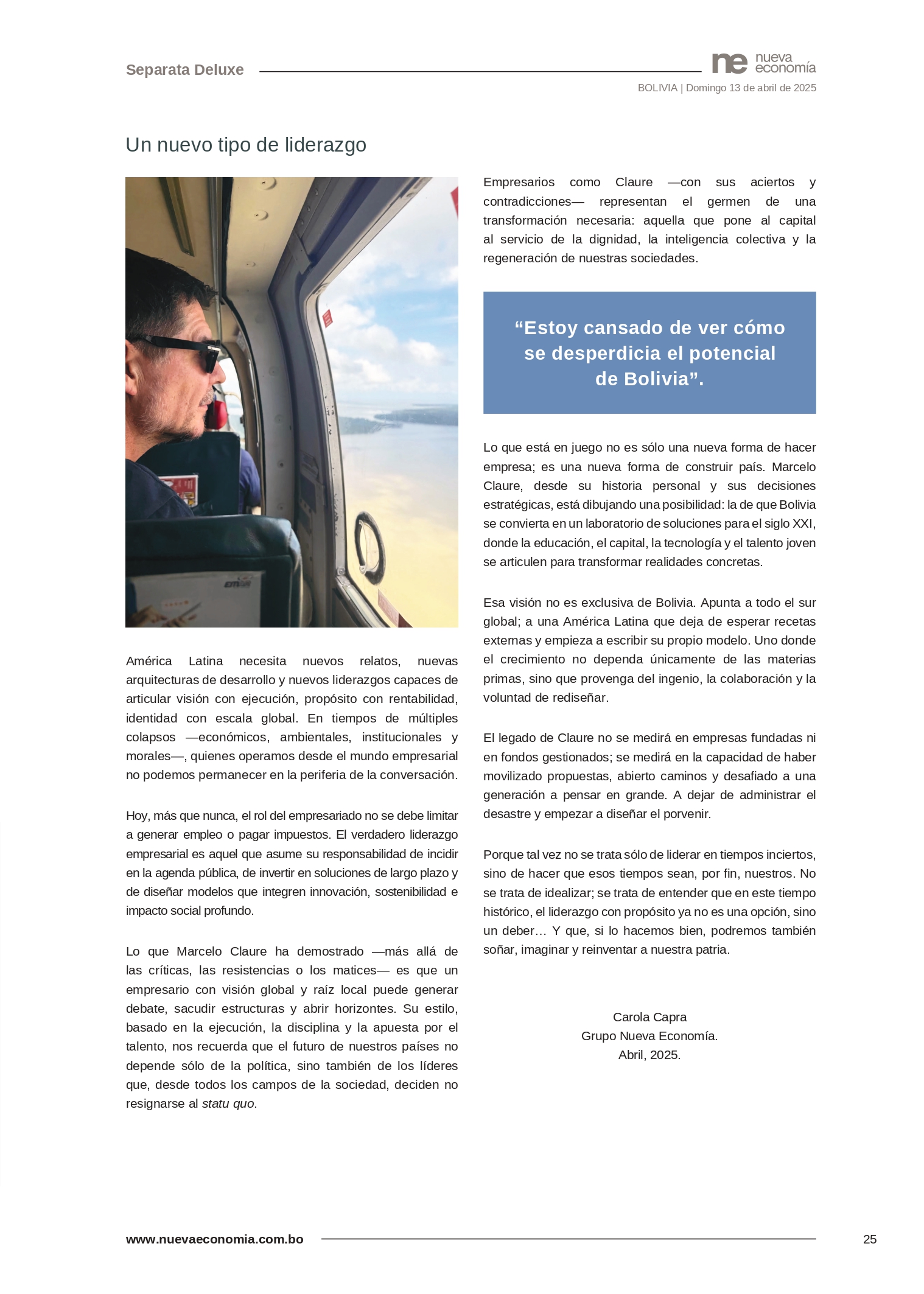 Página 25 de El desafío de cambiar el rumbo de Bolivia